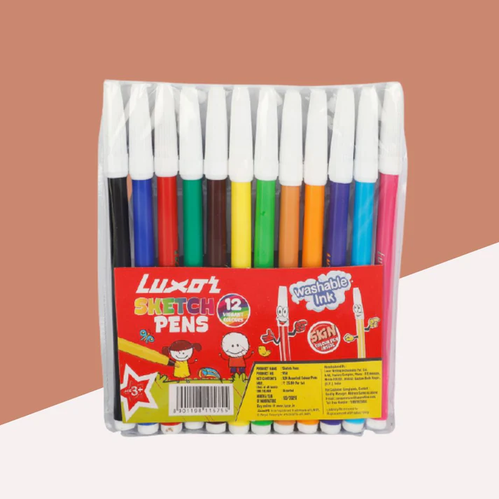 Luxor 12 Colour Sketch Pens Multicolour (Pack of 12)